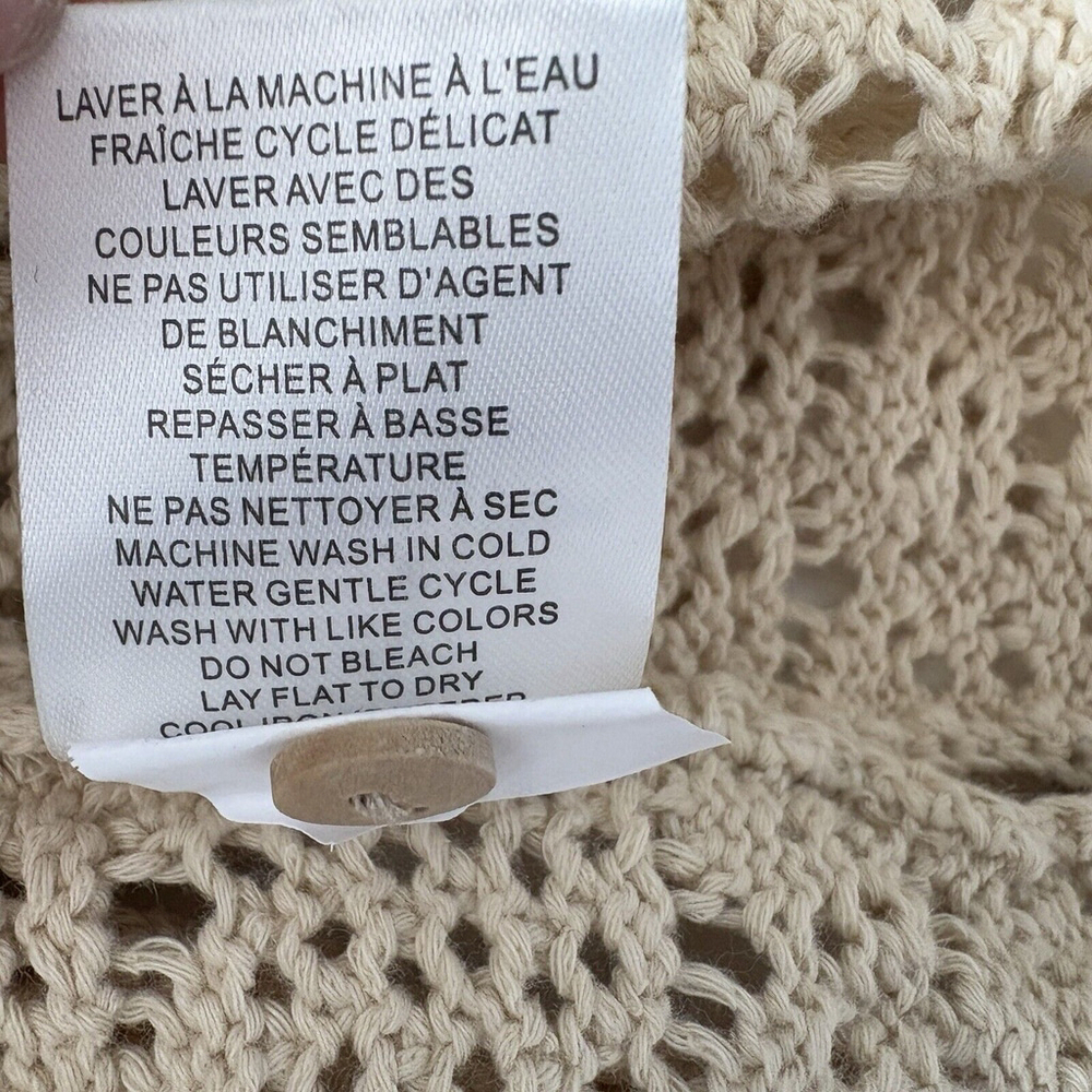 House of Harlow 1960 Top Crochet Cropped Halter Beige Sz. M - Picture 10 of 10